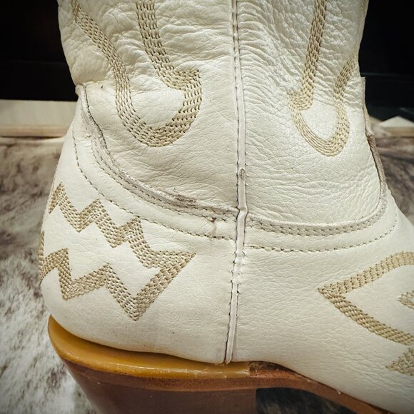 Rock’Em Wide Calf White Snip Toe Knee High Cowgirl Boots NWOT 7 - Picture 8 of 14